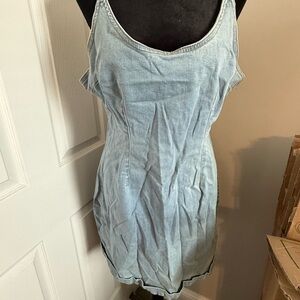 Charlotte Russe Light Blue Denim Zipper Dress